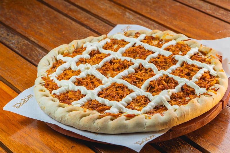 Signature ranch pizza fresh from the oven with golden crust and rich toppings